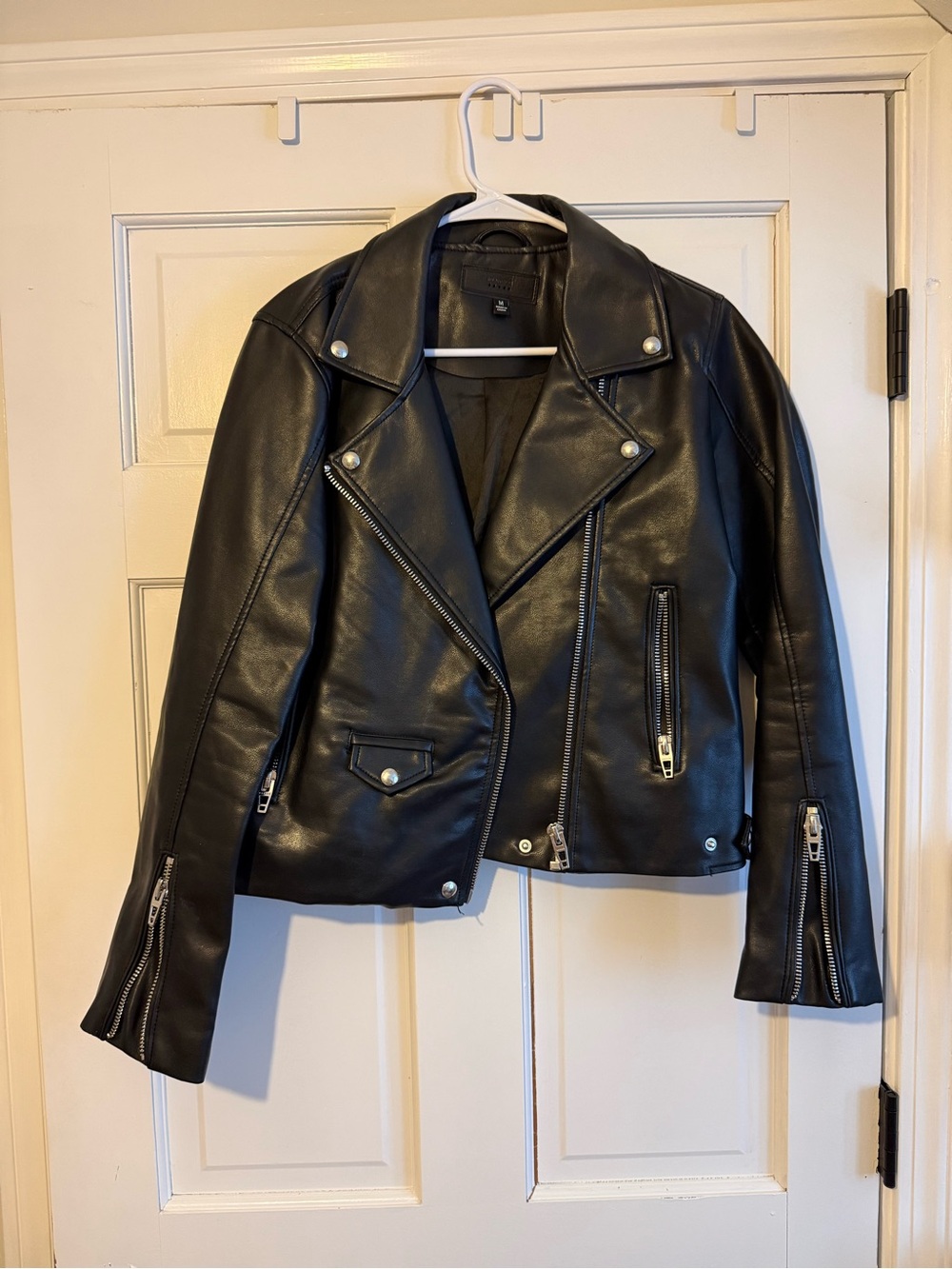 Blank NYC Black Faux Leather Moto Jacket - Women's Classic Biker Style